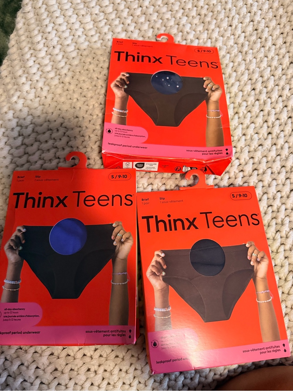 Thinx Teens Leakproof Period Underwear - Black & Orange Packaging